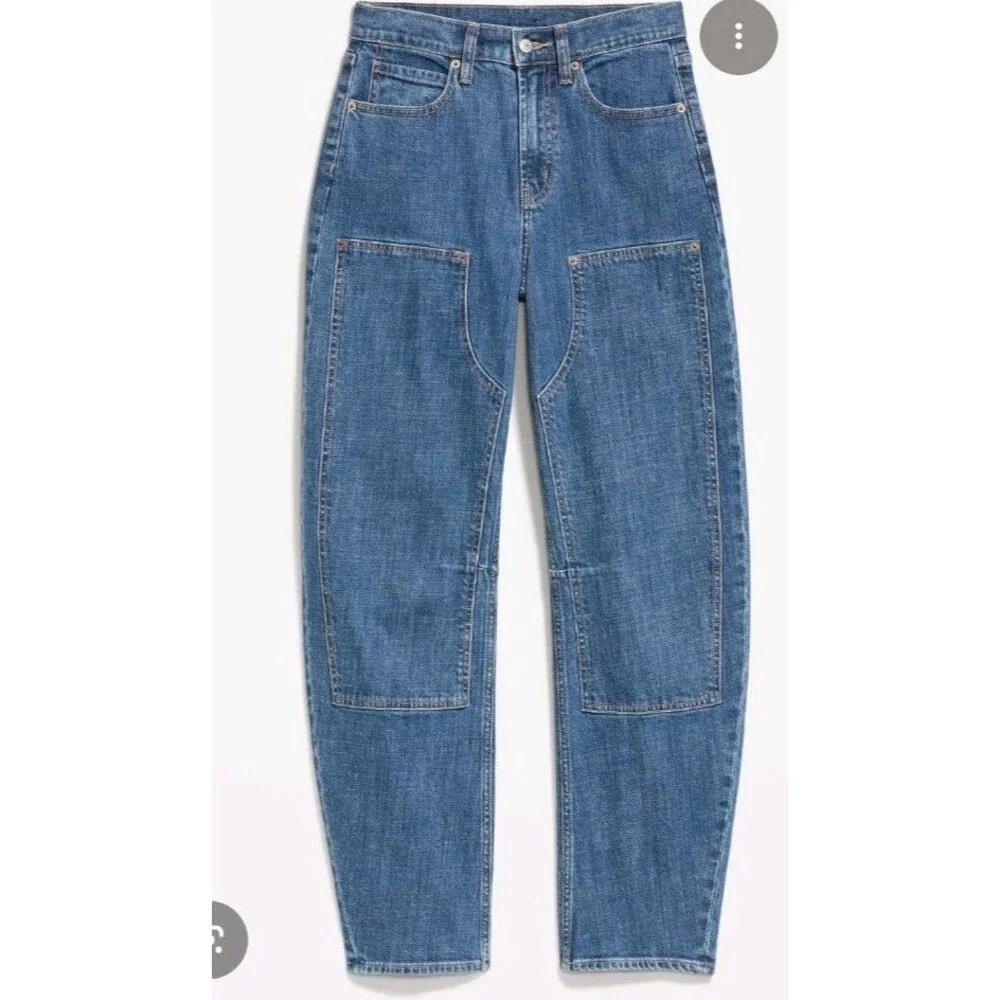 NWT Women's Old Navy High Waist Baggy Barrel Utility Jeans Size 22